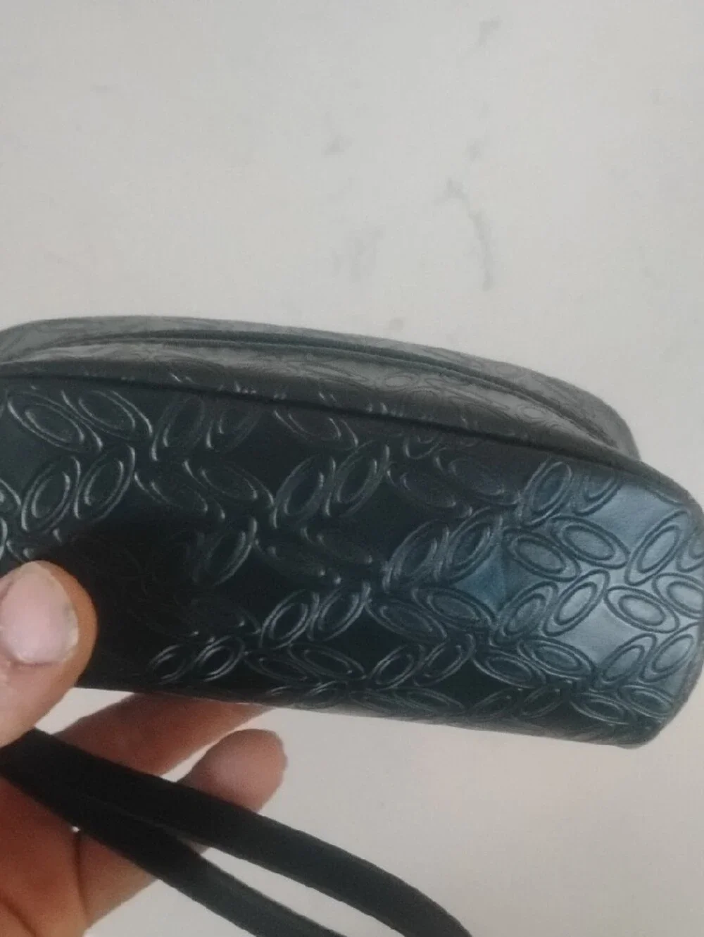 Oakley Black Embossed Leather Wristlet Sunglasses Case